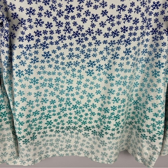 Talbots Multicolour Snowflake Long Sleeve Tee Medium - Picture 4 of 10